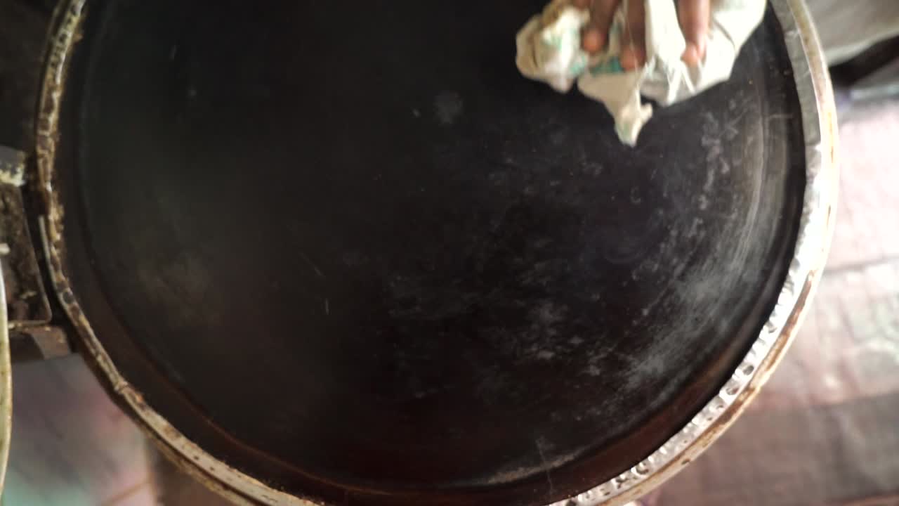 proceso de cocción del pan injera etíope tradicional, etiopía-8