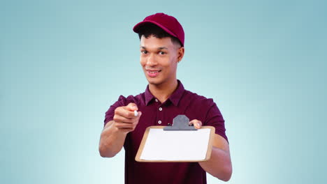 Documents,-signature-and-a-delivery-man