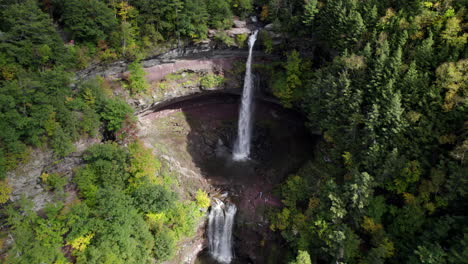 Cascading-Waterfalls-In-The-Catskills,-NYC