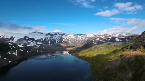 aerial footage beautiful nature norway.