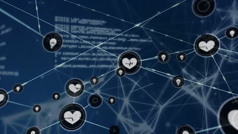 animation of network of connections over clouds