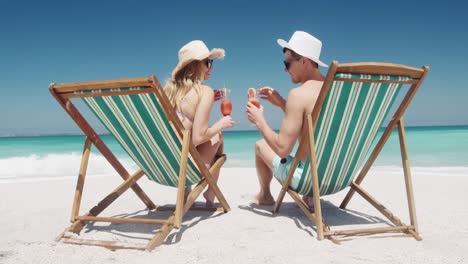 couple in love enjoying free time on the beach together