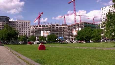 long shot of buildings at leipziger platz, berlin, germany