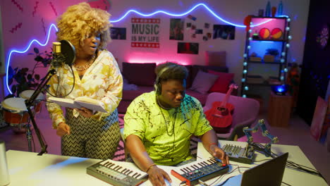 music production in a home studio