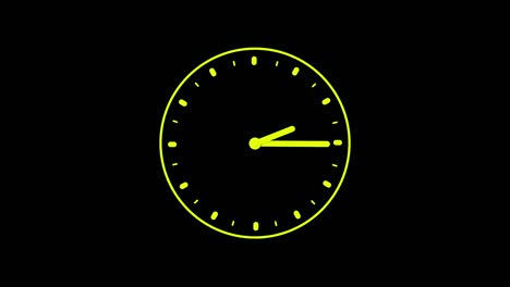 tiempo de bucle de reloj verde brillante en 12 horas
