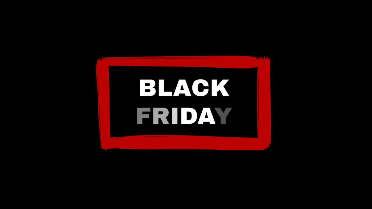 Black Friday sale sign with bold text and red box