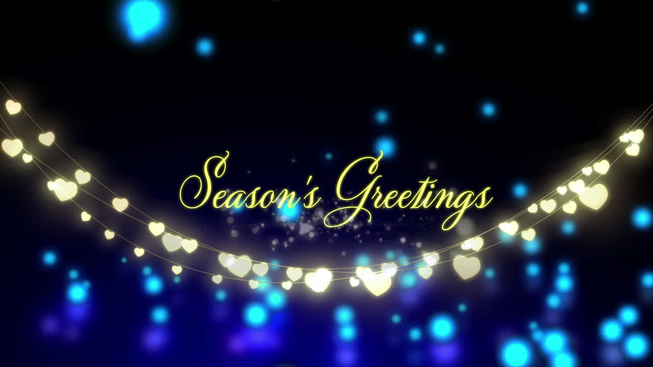 계절에 따라 떨어지는 반점의 애니메이션 인사 문자