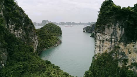 directly above view of halong bay in vietnam