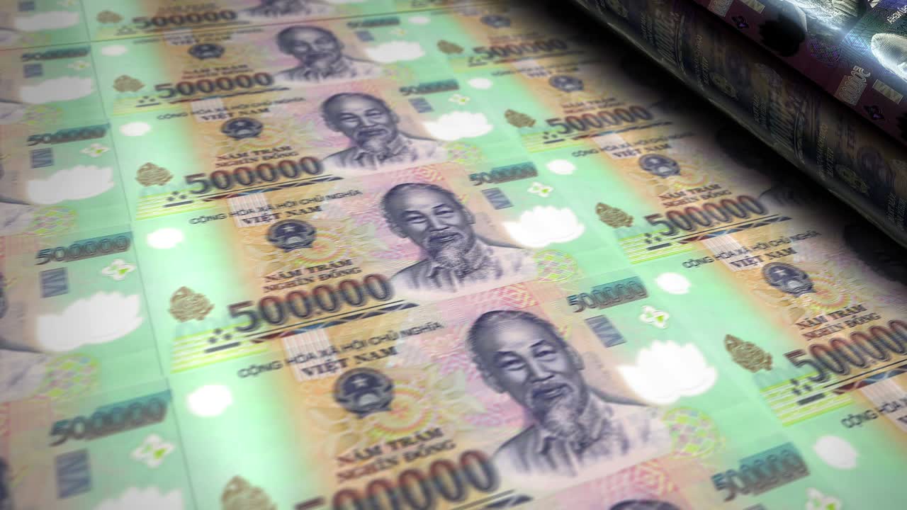 Pencetakan uang kertas Dong Vietnam putaran tanpa batas