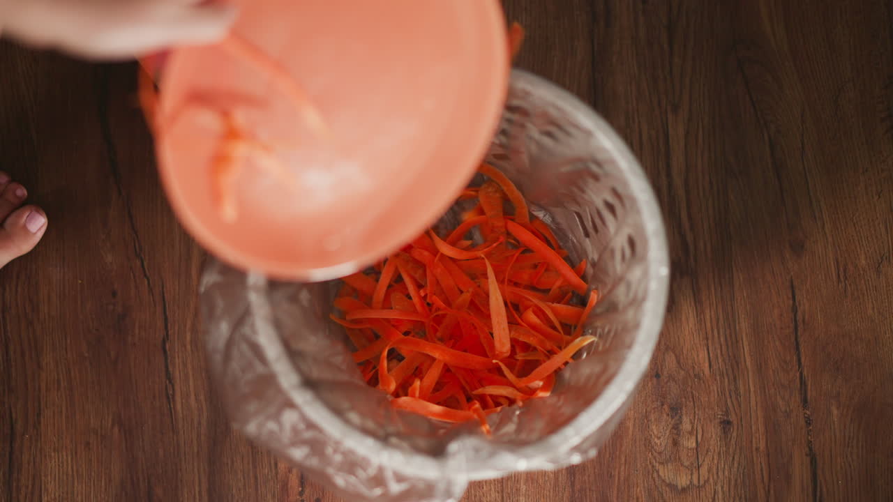 Disposing of Carrot Scraps
