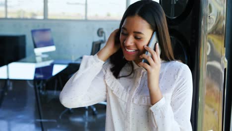 happy executive talking on mobile phone 4k