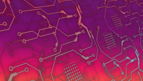 animación de conexiones y procesamiento de datos a través de placas de circuitos