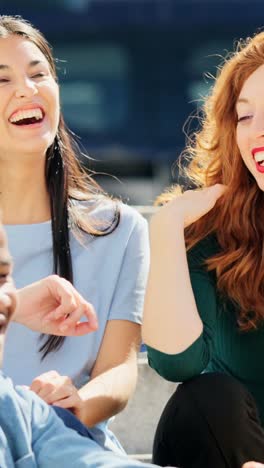 diverse friends laughing and smiling together