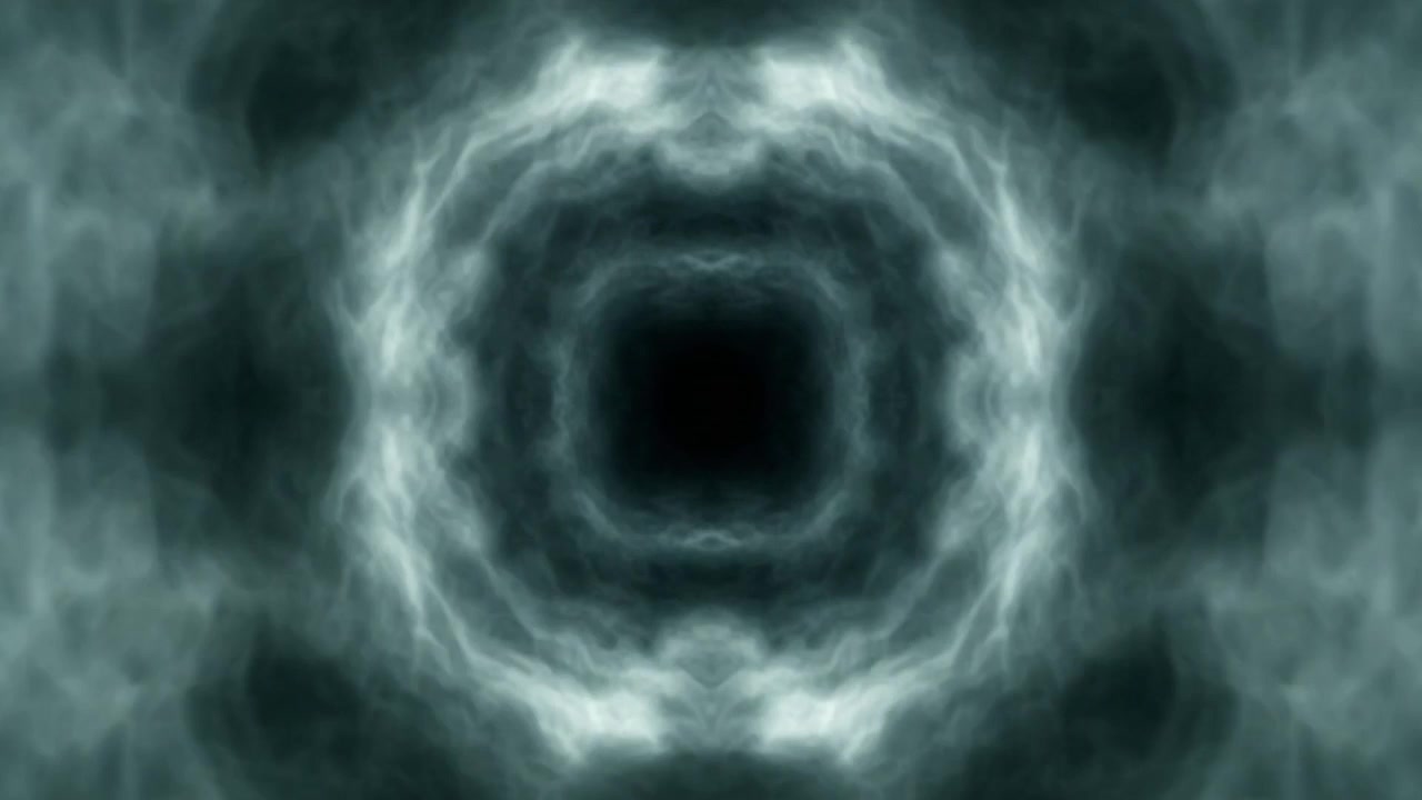 Abstract Kaleidoscope Tunnel of Swirling Grey Smoke