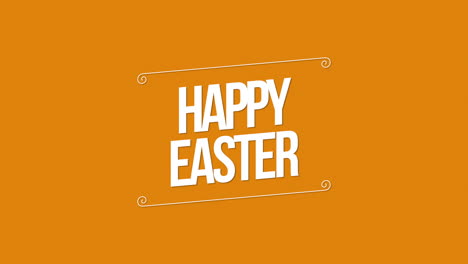 Happy-Easter-text-on-orange-background
