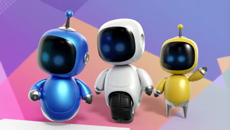 three cute ai robots