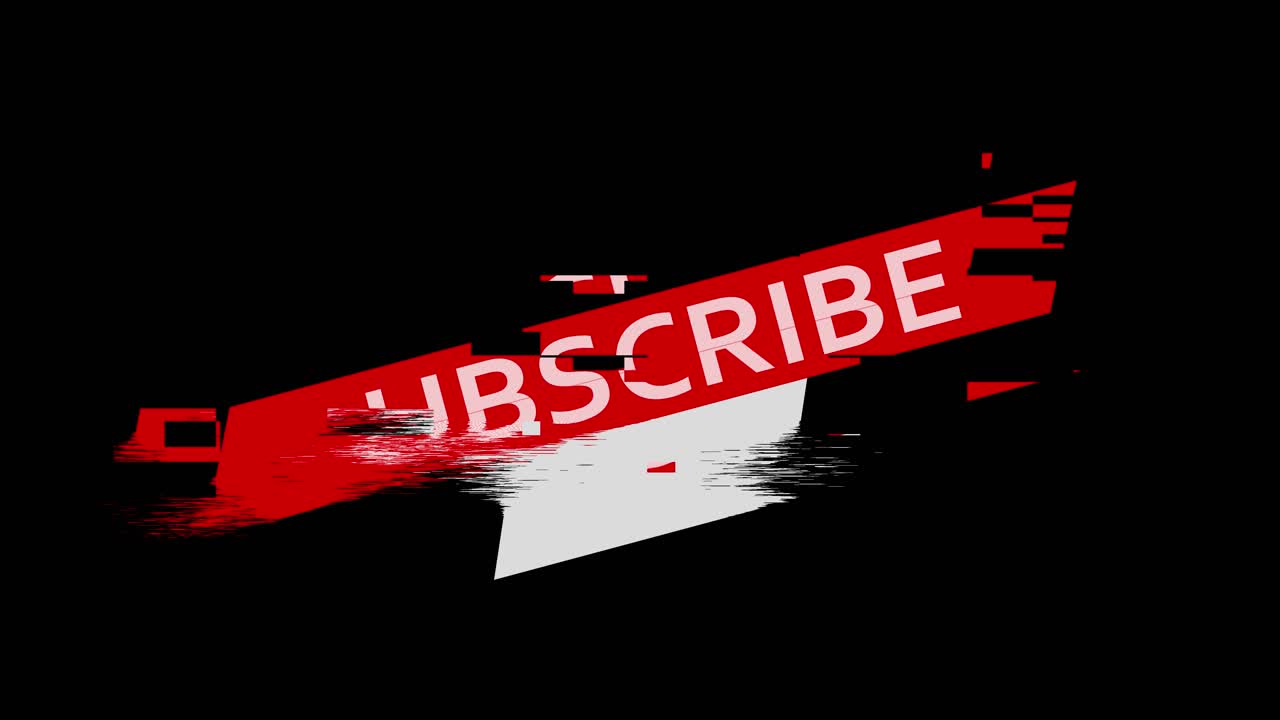 Animated subscribe now button featuring glitch effect red banner for modern visual style boosts