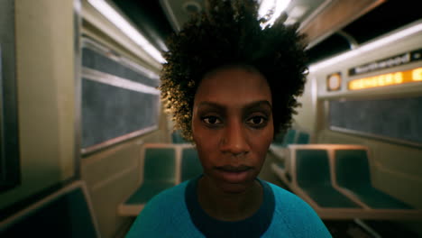 retrato de una hermosa mujer negra feliz de pie