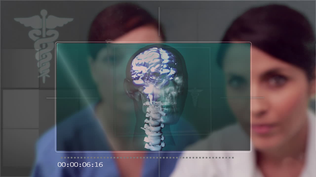 Doctor and nurse scrolling through medical clips