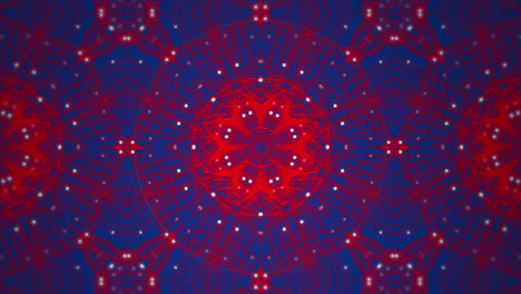 animación de formas caleidoscópicas que se mueven sobre un fondo azul