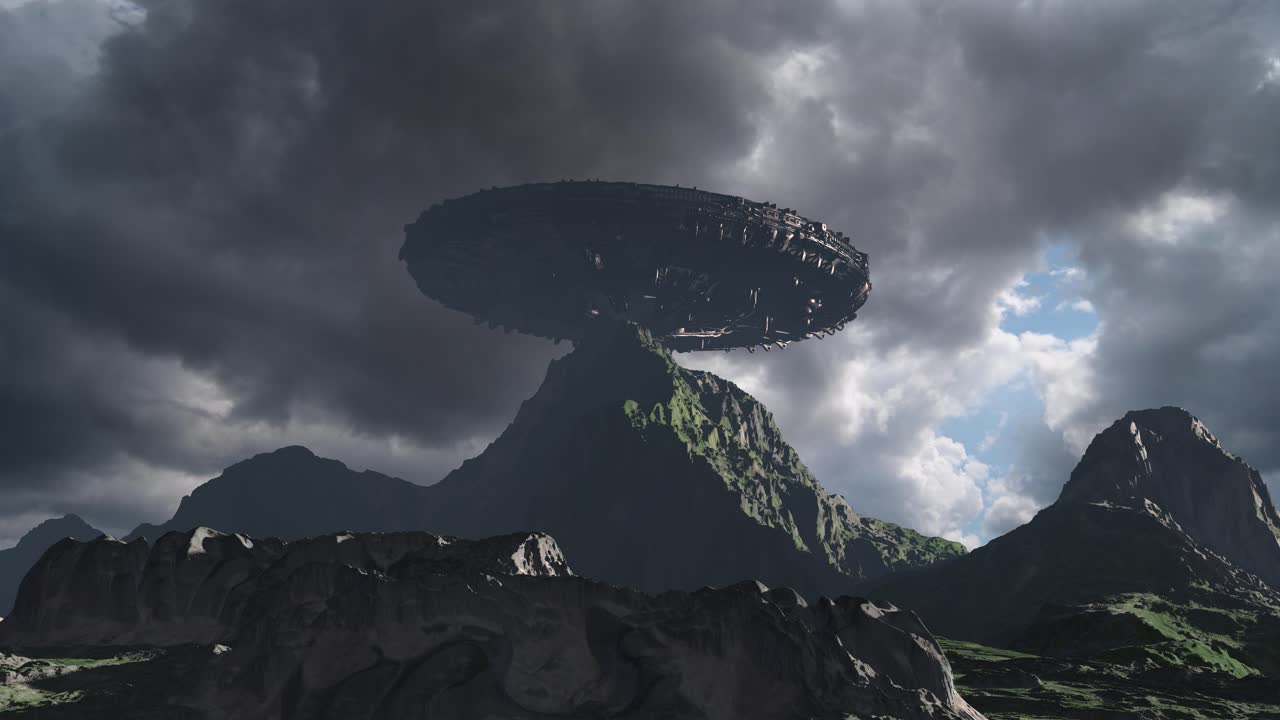 UFO over the mountains