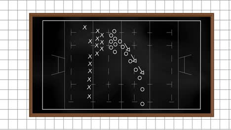 Animación-Del-Campo-De-Deportes-De-Rugby-Con-Dibujos-De-Tácticas-Y-Estrategias-Sobre-Fondo-De-Papel-Cuadriculado