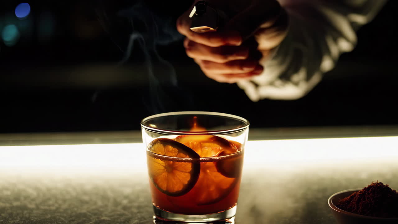 Flamed Cocktail Preparation