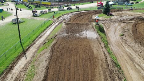 aerial view of motocross race