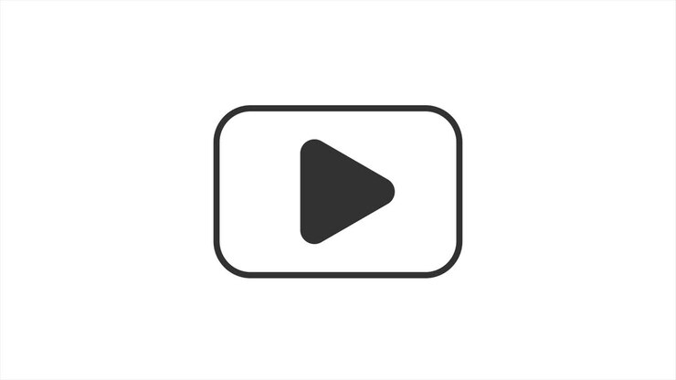 Abstract red play button on white background. Business technology
