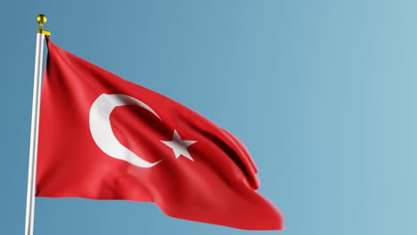 Wehende-Flagge-Der-Türkei.-3D-Animation-Der-Türkischen-Flagge