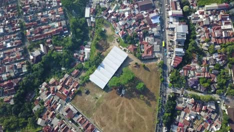 negocio proyecto desarrollo habitacional tráfico inmobiliario vista panorámica drone shot bogor indonesia
