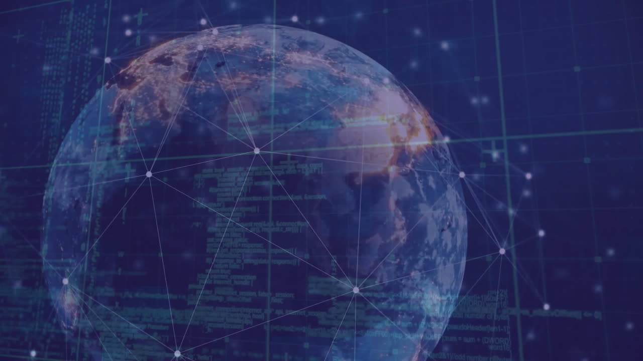 animación del procesamiento de datos en todo el mundo