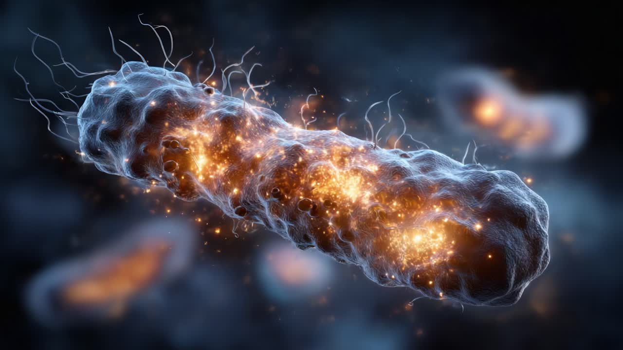 A Vibrant Visualization of Bacterial Activity: Exploring Intricate Structures and Dynamic Processes Within Microbial Life