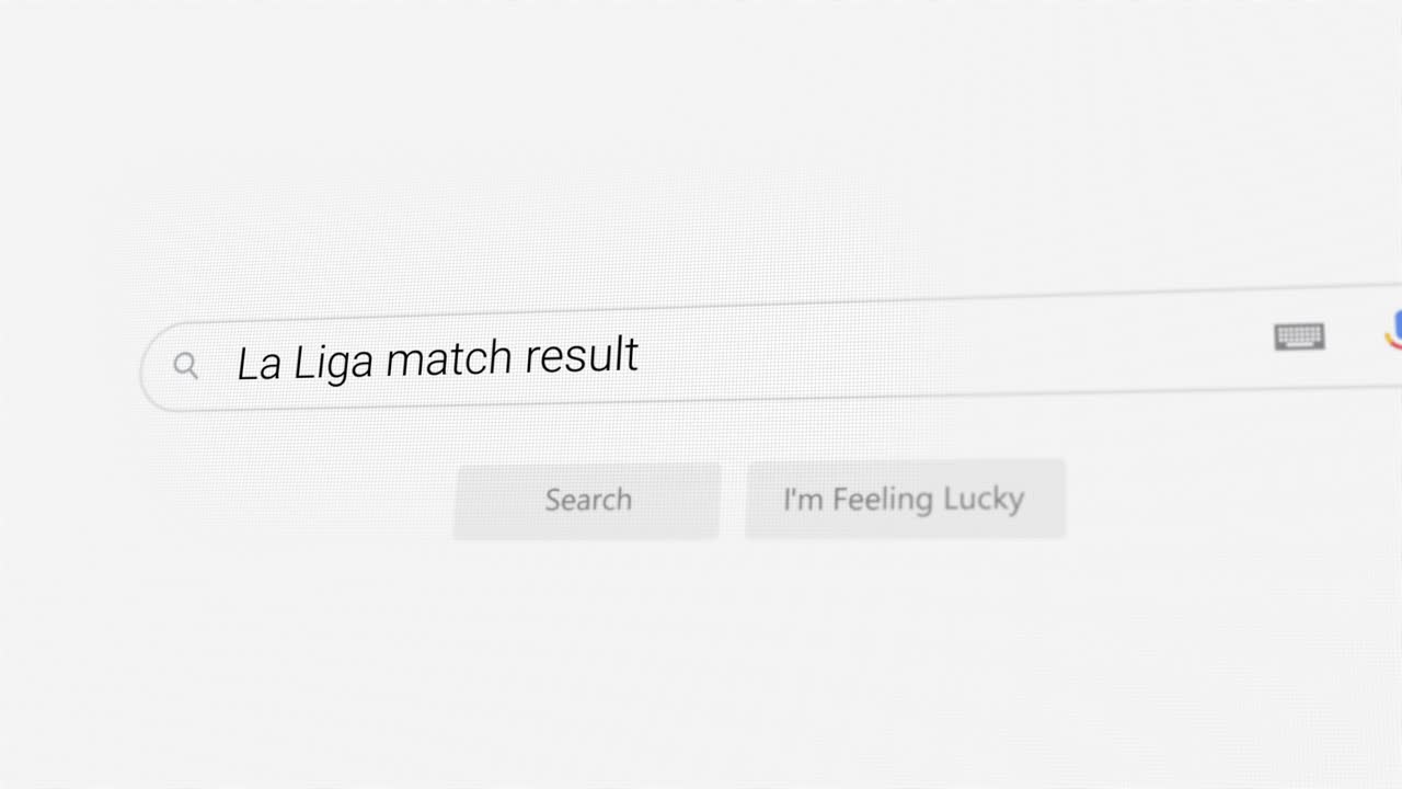 Søgning efter La Liga-kampresultat i internetbrowseren