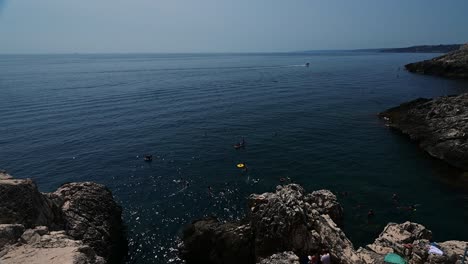 footage on the sea landscape of santa cesarea terme, puglia, italy. august 2021.