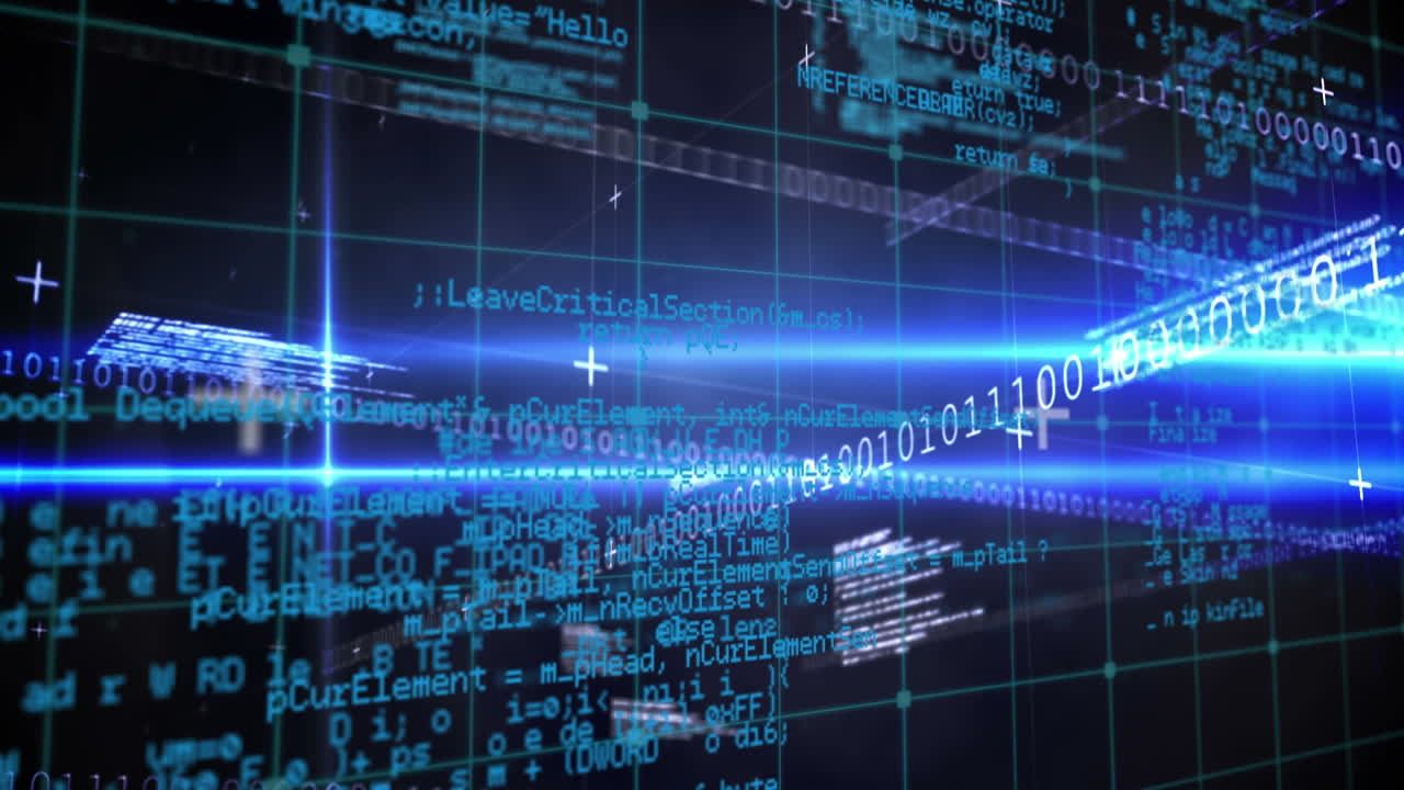Animation of data processing over binary coding computing