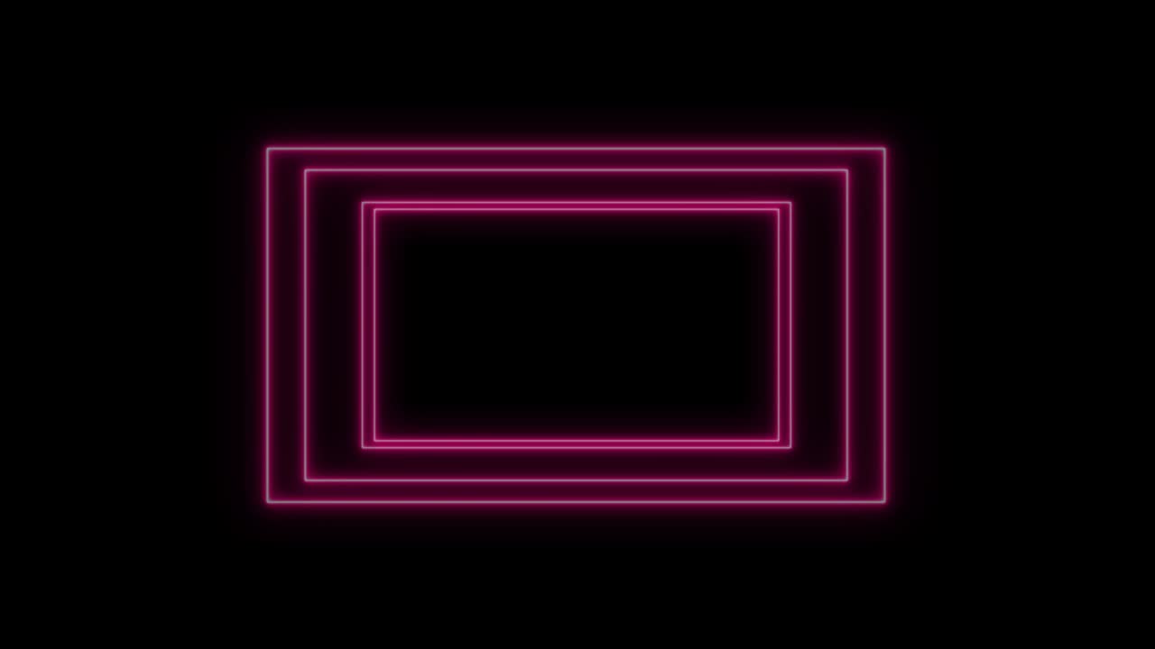marco de neón de luz abstracta en fondo negro. espectáculo de láser animación en bucle. video 4k