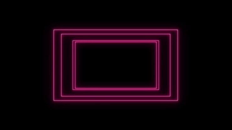 Abstract light neon frame on black background. laser show looped animation . 4K video