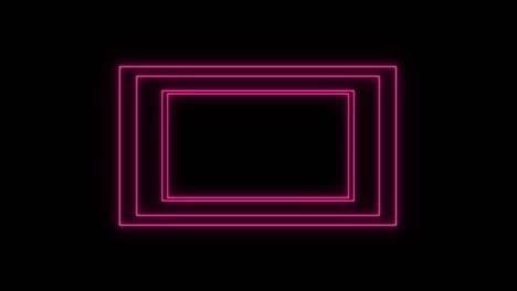 marco de neón de luz abstracta en fondo negro. espectáculo de láser animación en bucle. video 4k