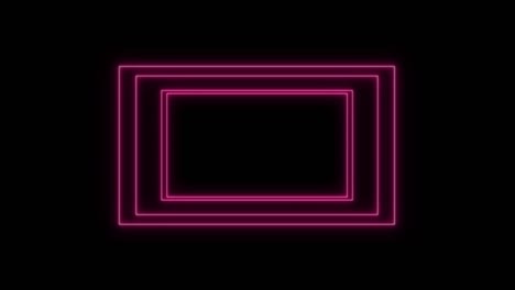 abstract light neon frame on black background. laser show looped animation . 4k video