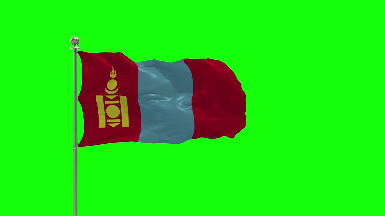 몽골: 크로마 키와 함께 기둥에 흔들리는 발의 3d 일러스트레이션