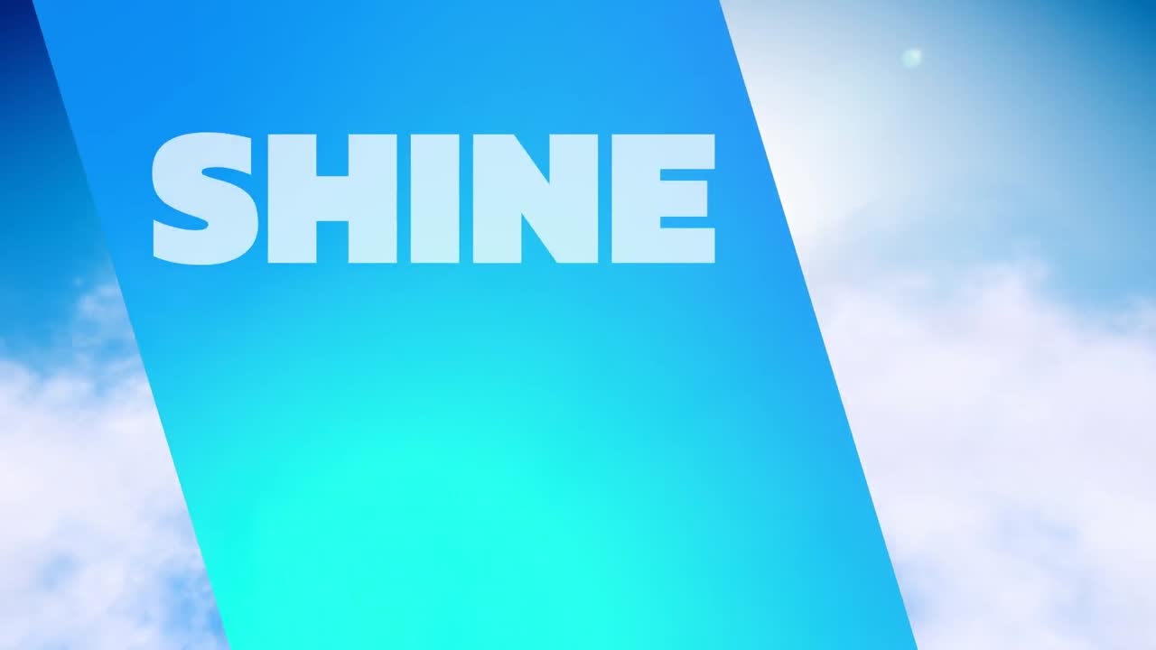 파란색 배경의 줄무 ⁇  위에 빛나는 텍스트의 애니메이션