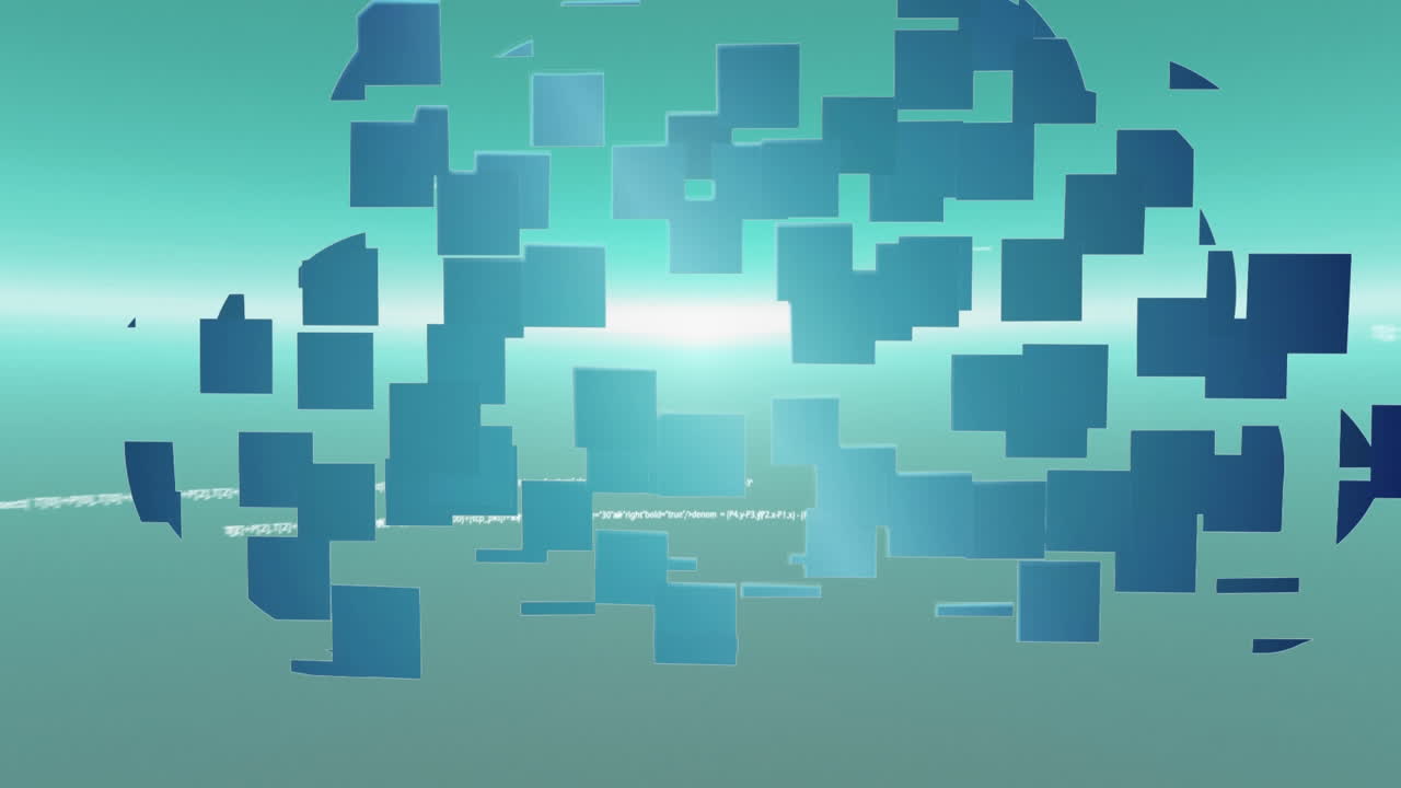Animation of network of connections with cloud icon data processing on glowing green background