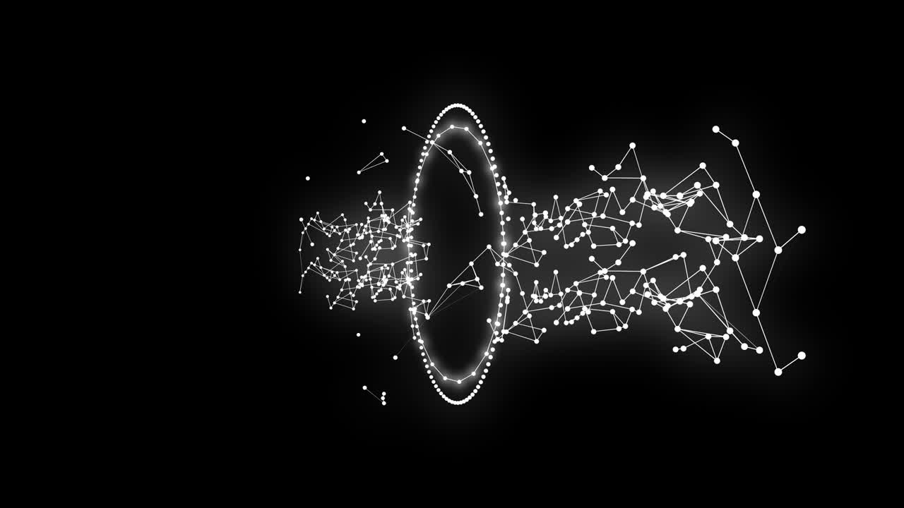 Abstract background with the Eye of Providence rotating on black in seamless loop.