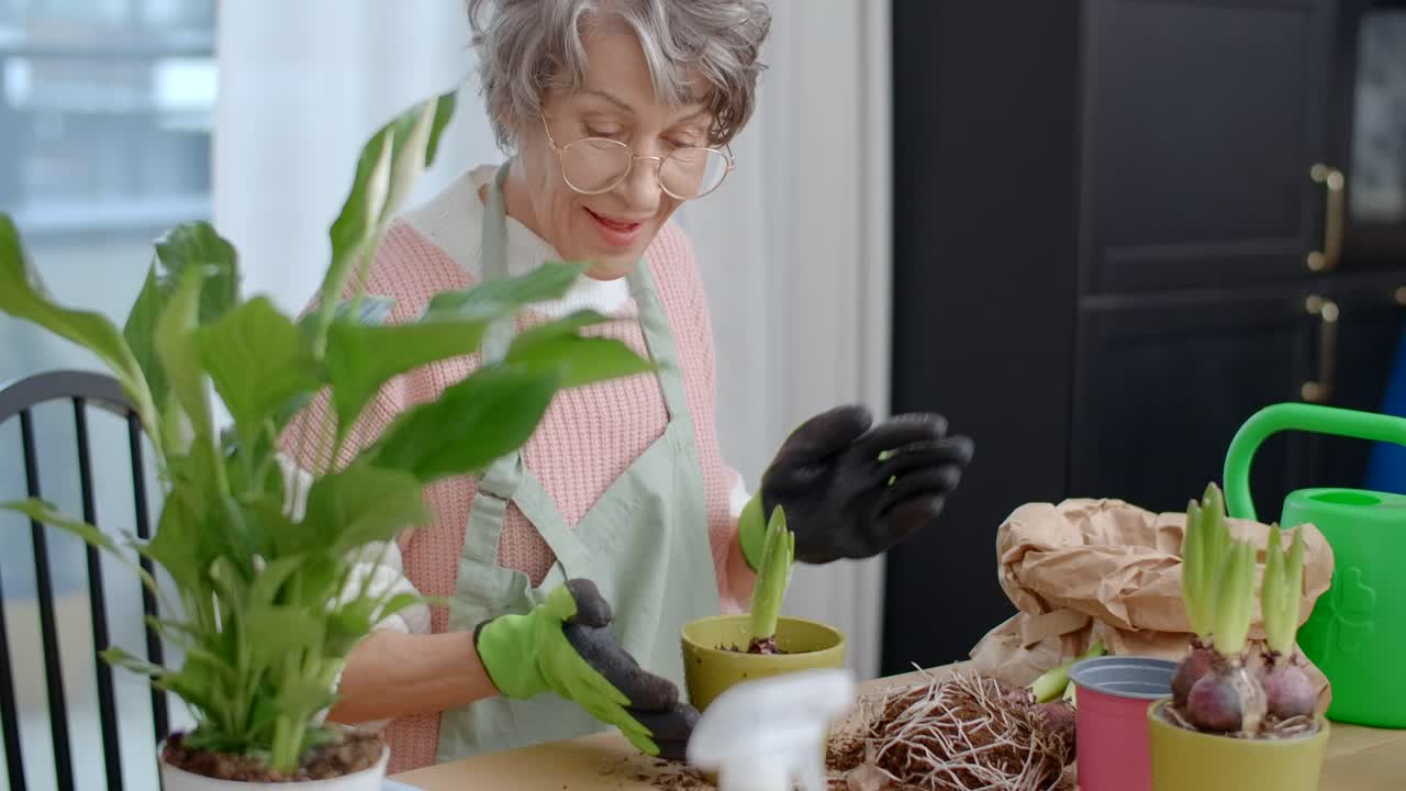 Senior Woman Gardening at Home