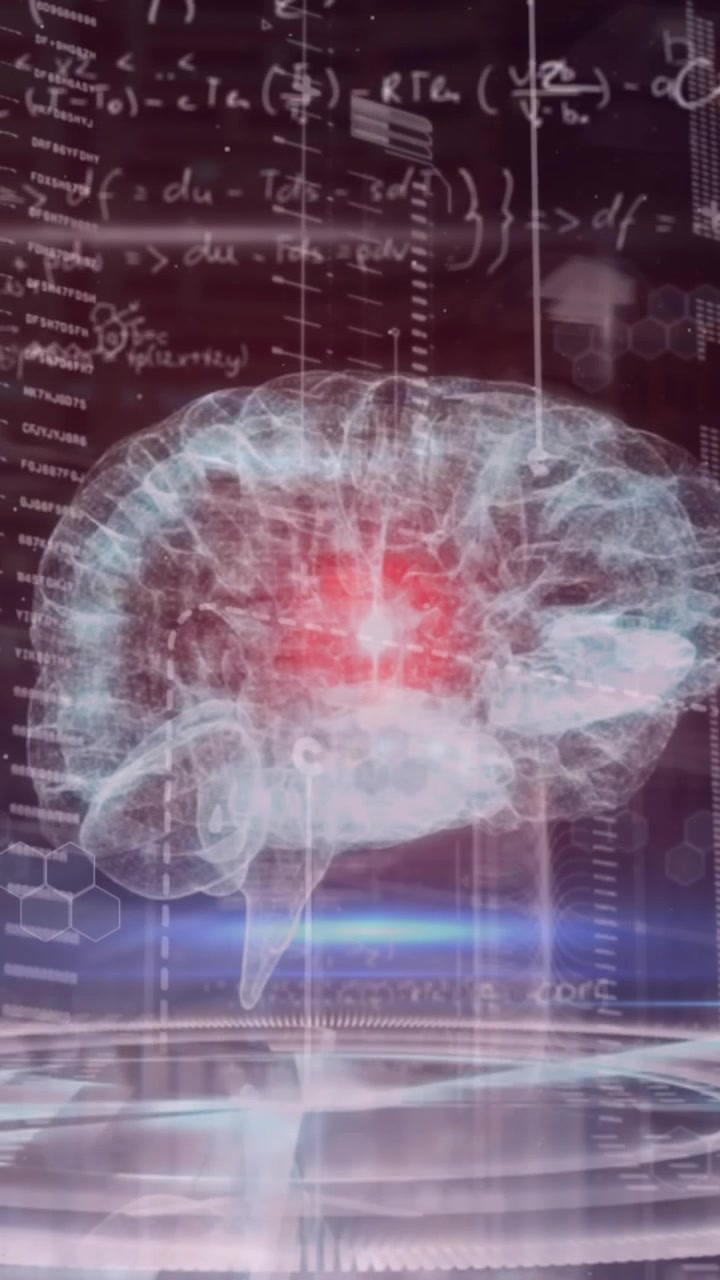 Animation of data processing over brain