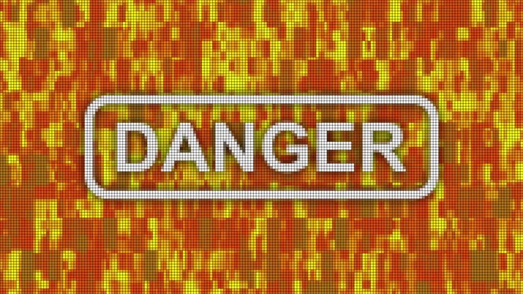 Danger message pixel computer screen animation