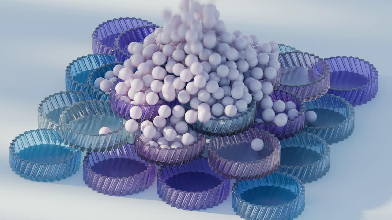 구와 고리를 가진 추상적인 기하학적 구성