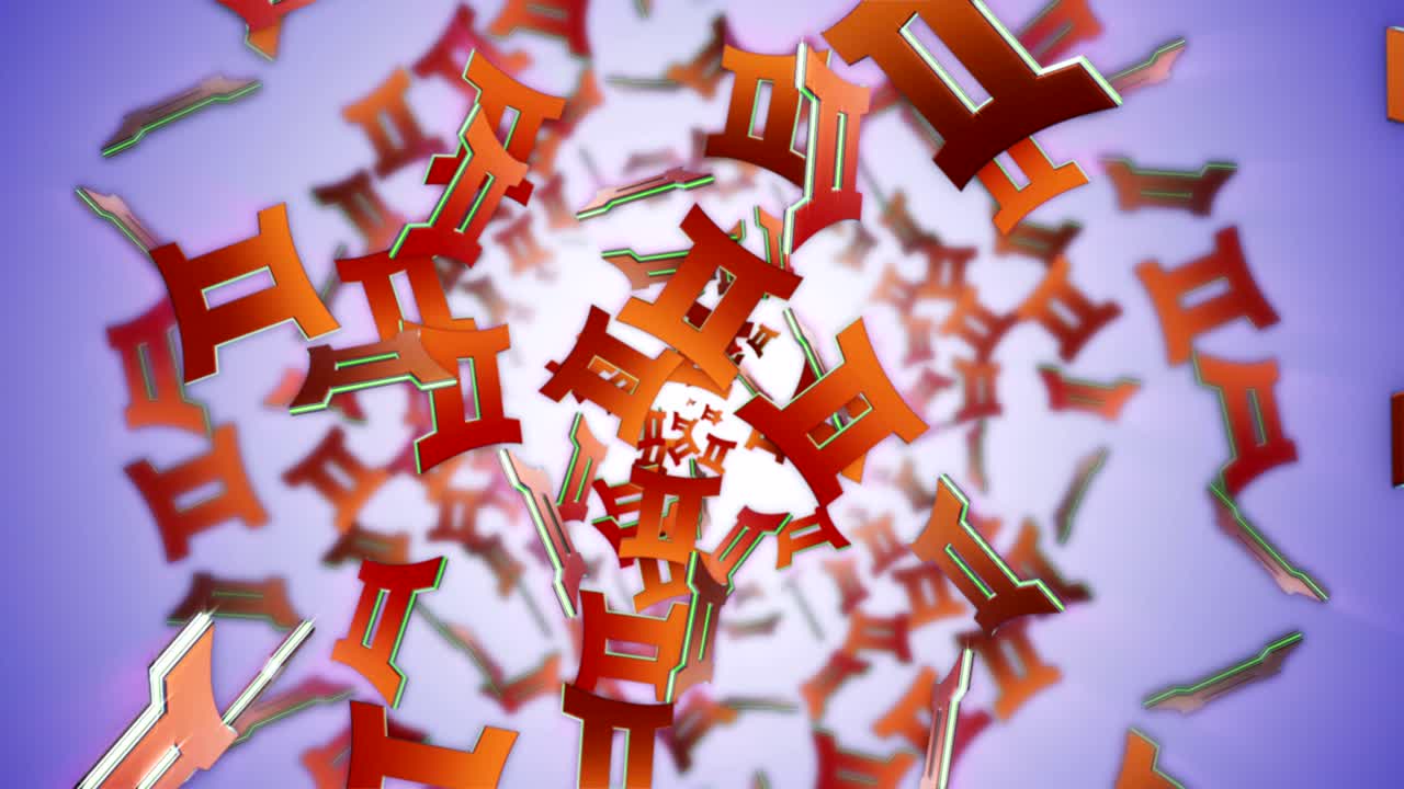 los signos del zodiaco en caída, el horóscopo, el fondo, con el canal alfa, el bucle