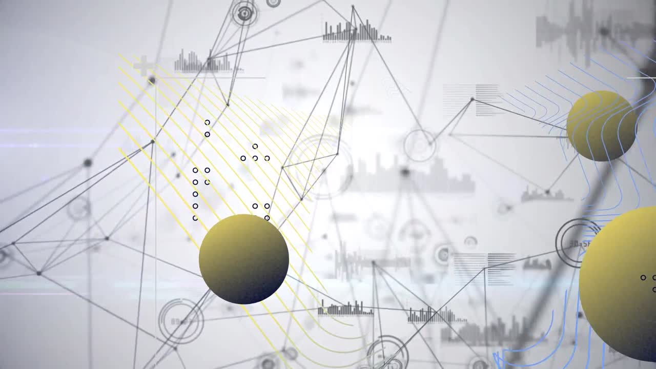 연결 네트워크를 통해 모양의 애니메이션과  ⁇ 색 배경의 데이터 처리